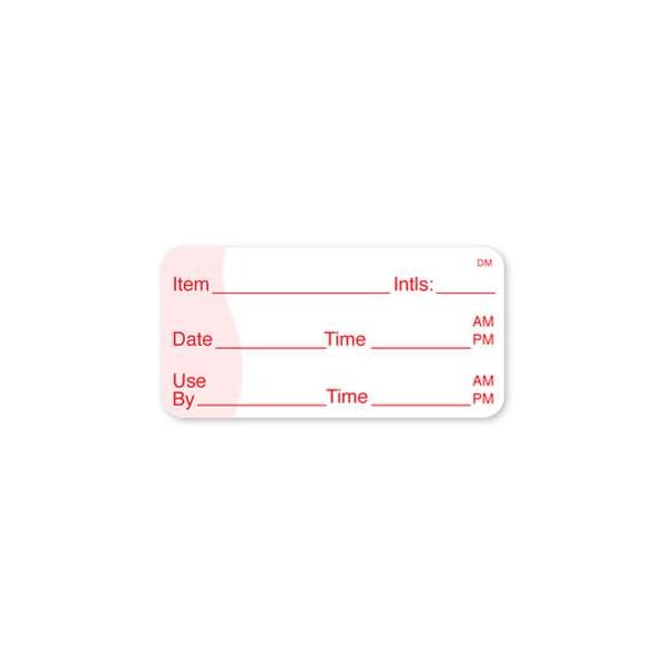Dissolvable Adhesive 1"x2" Square Item Date Use By Label, PK6000